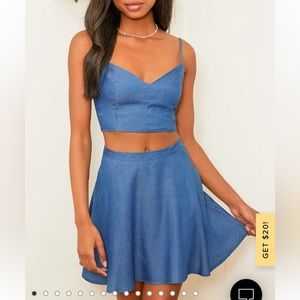 🦋Lulu’s Chambray Skirt and Top Set🦋